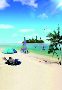 夏日海滩休闲美景