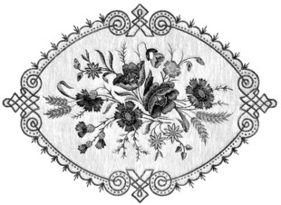 复古花卉刺绣图案设计