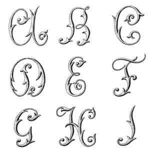 优雅复古手写英文字母设计