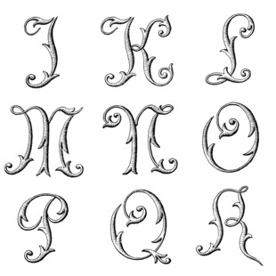 复古风格手写英文字母设计