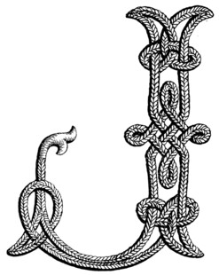 凯尔特风格蛇形字母J