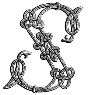 复古装饰风格字母S