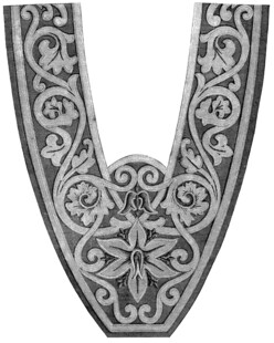 复古花纹V形装饰图案