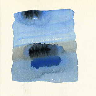 蓝色水墨抽象艺术画作