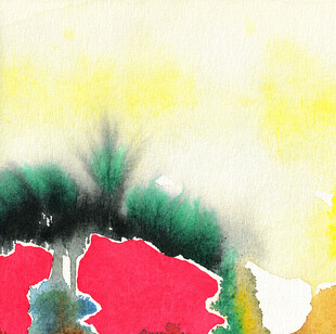 抽象水彩花卉艺术画面