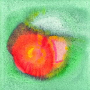 抽象水彩绘就的鲜艳花朵