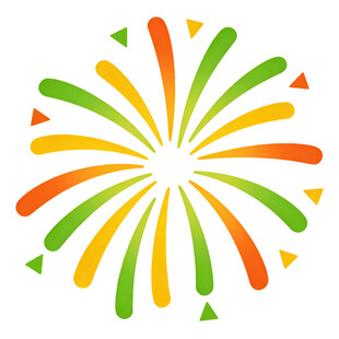 多彩放射状几何图案元素