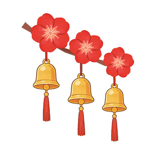 梅花铃铛装饰图