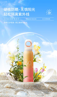 清新户外保温杯与自然美景海报