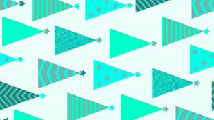 蓝绿色三角图案背景