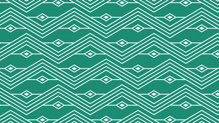 青绿色波浪纹几何图案