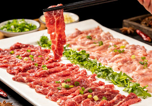 牛肉火锅食材展示