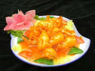 美味虾仁摆盘精致