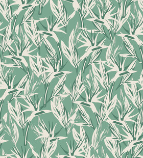 清新绿叶植物无缝图案