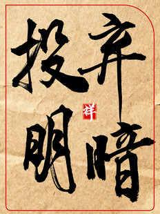 弃暗投明中国传统艺术书法作品