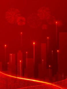 红色光影城市夜景线条美背景