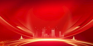 红色城市光影背景图