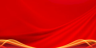 红色绸布配金色线条背景