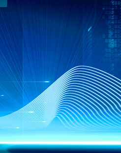 科技感蓝色线条波浪背景