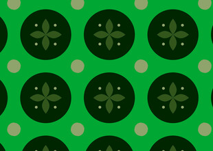 绿色圆点几何图案背景