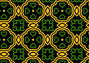 黄绿几何花纹图案