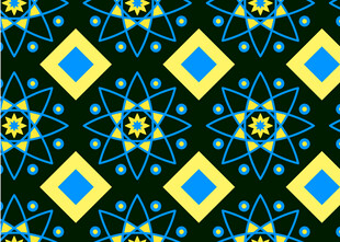 几何图案蓝黄相间装饰图