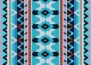 蓝调几何民族风图案