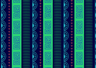 蓝绿相间民族风条纹图案