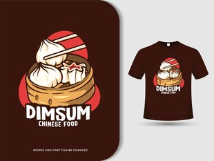 中式点心T恤设计图案
