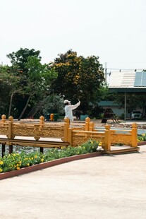 公园中式景观木质围栏