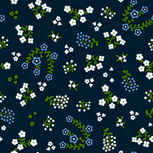 深蓝色底花卉图案纹理