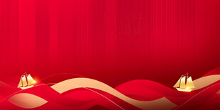 红色喜庆波浪与蜡烛背景
