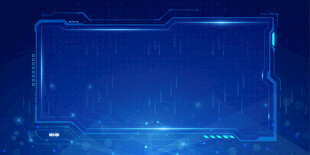 蓝色科技风边框背景图