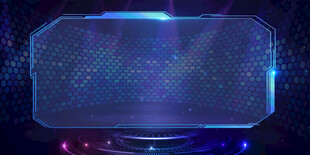 炫酷科技感蓝色发光展示框