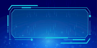 蓝色科技风边框背景图