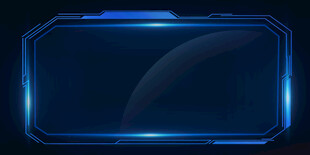 蓝色科技感边框界面元素