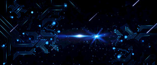 炫酷科技感蓝色光影背景