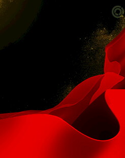 飘逸红绸展现灵动之美