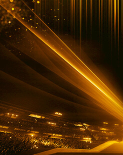 金色科技光线城市夜景图