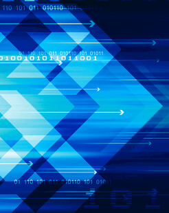 蓝色几何科技感背景图