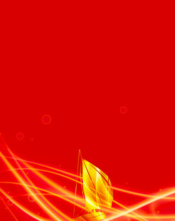 红色背景动感线条与金箔