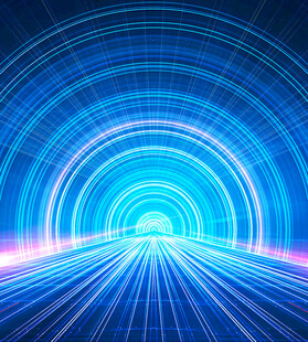 蓝色科技感隧道光效背景