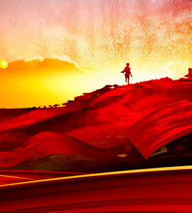 夕阳下的独行者