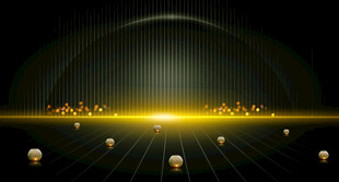 科技感金色线条与球体画面