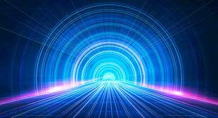 炫彩霓虹科技感隧道背景