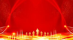 红色舞台背景灯光效果图