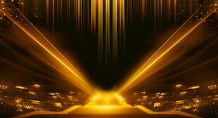 金色炫光舞台背景特效