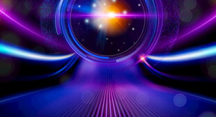 梦幻紫色科技感空间隧道