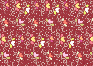 红色花卉藤蔓图案背景