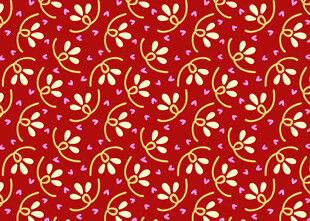 红色花卉图案背景纹理